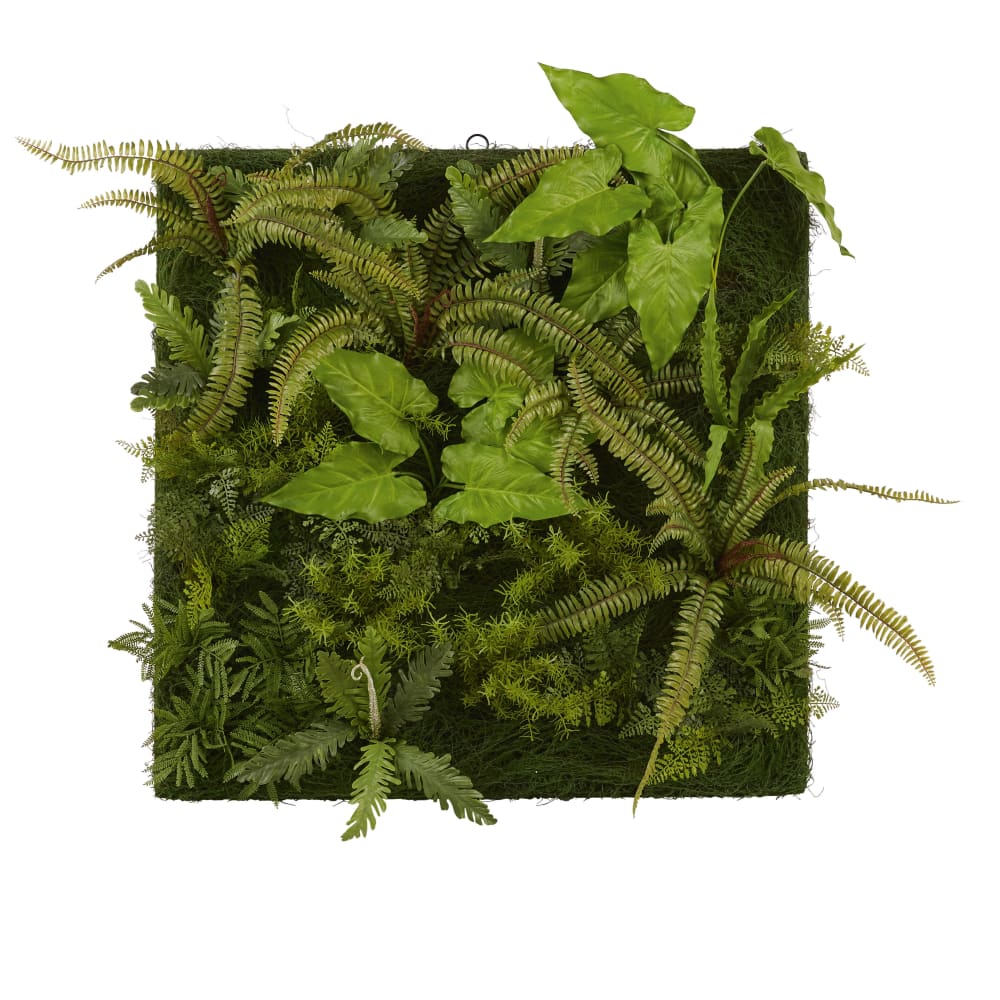 Tableau végétal plantes artificielles 100x100