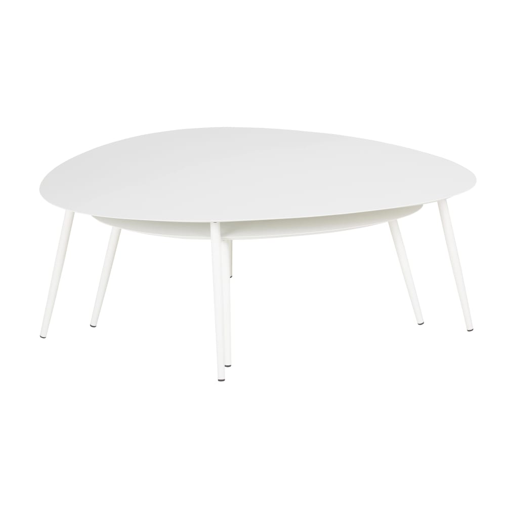 Tables basses gigognes de jardin en acier blanc
