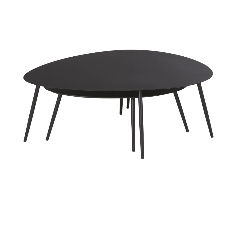 Tables basses gigognes de jardin en acier noir