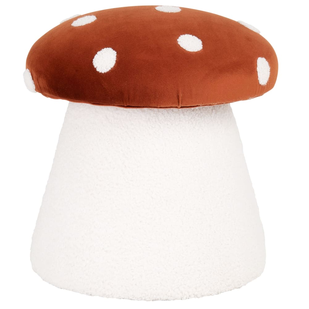 Tabouret champignon marron et blanc