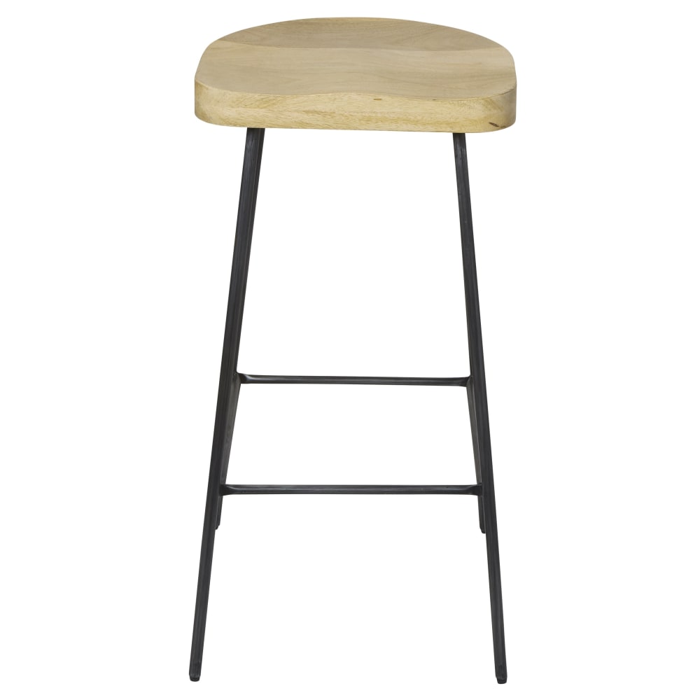 Tabouret en manguier massif et acier noir H75 - Maisons du Monde