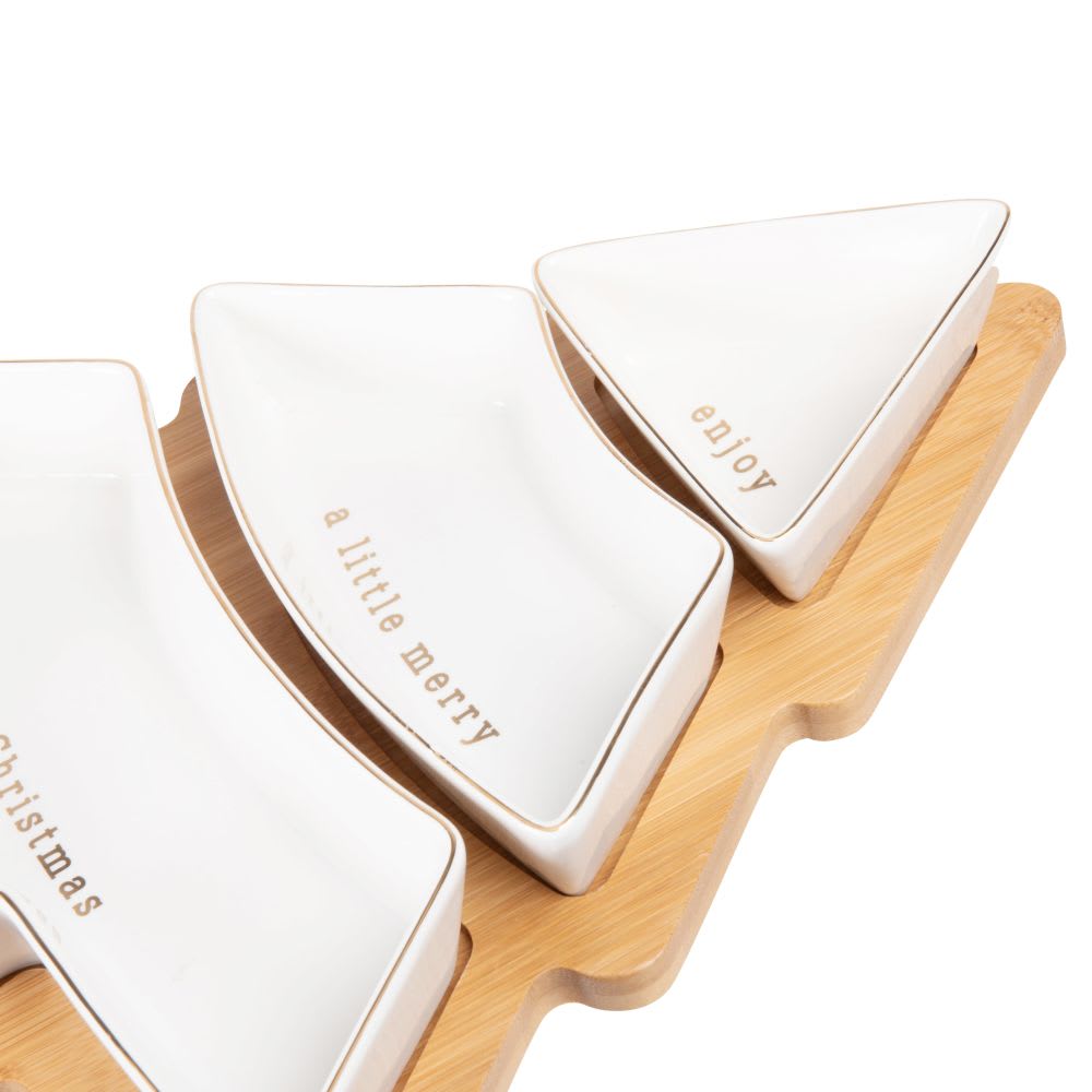 Taças de aperitivos com forma de pinheiro em porcelana branca