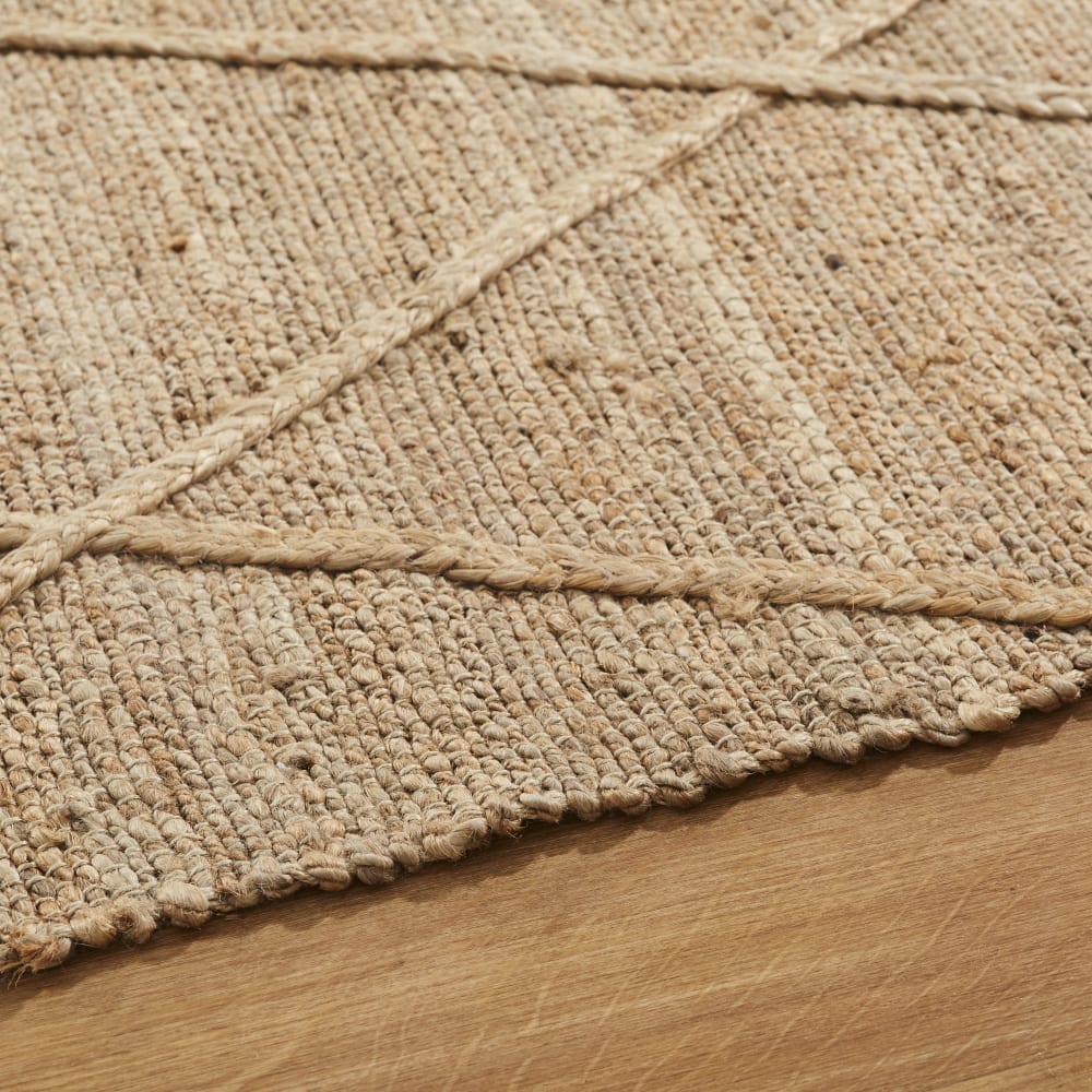 Tapete em tecido de juta com tranças 160x230 - Maisons Du Monde