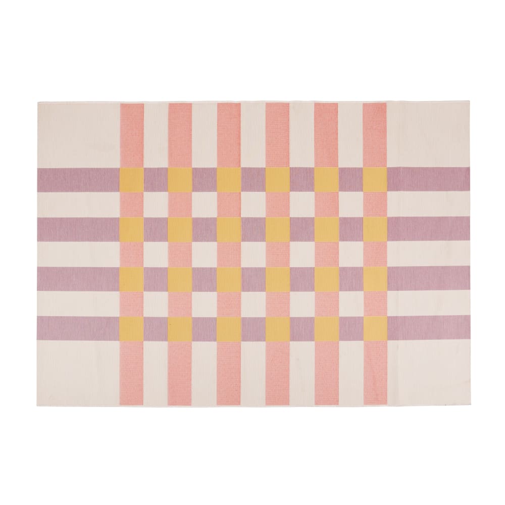 Tapis d'extérieur motifs à carreaux multicolores 160x230