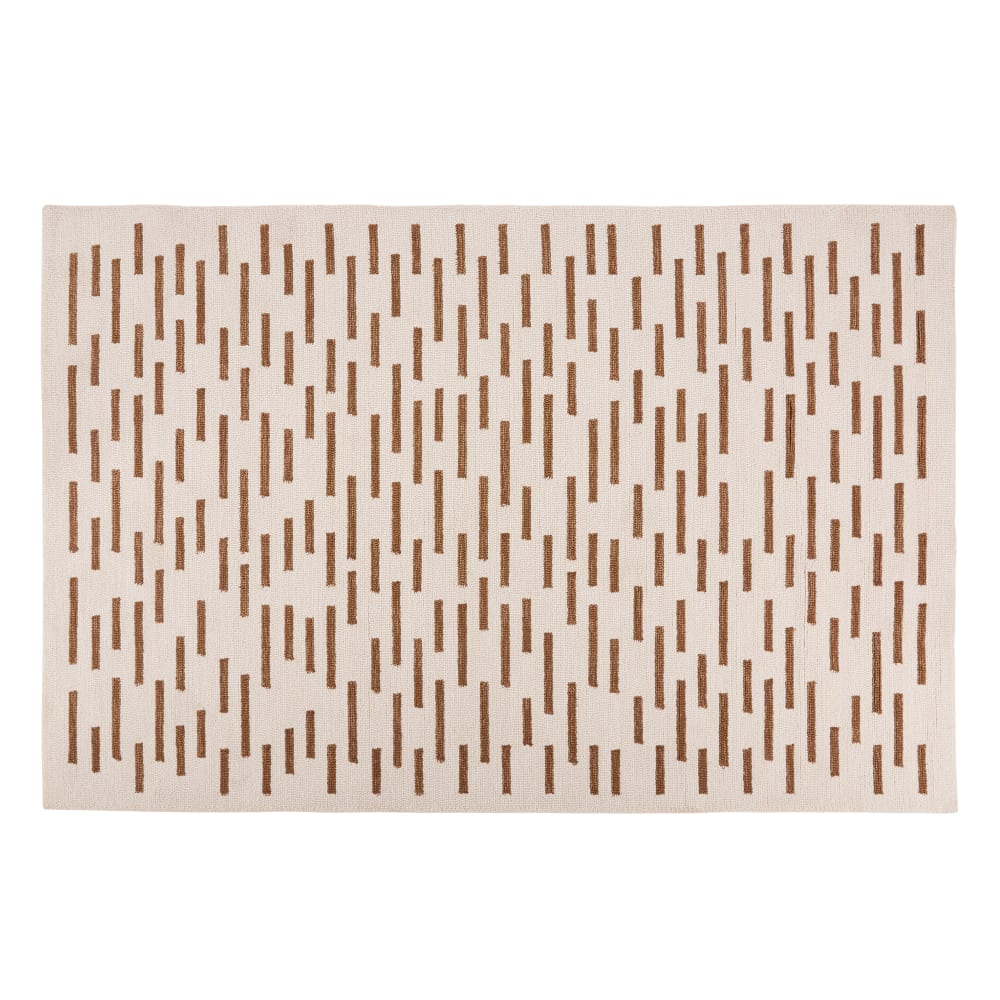 Tapis d'extérieur motifs écrus et marron 160x230