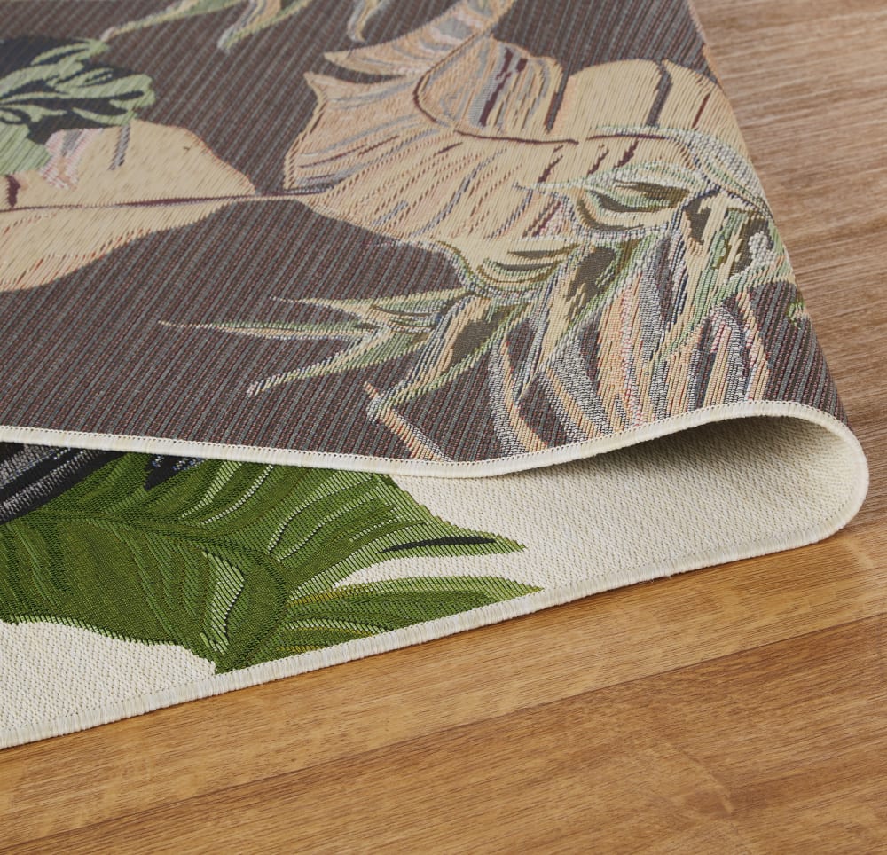 Tapis d'extérieur tissé jacquard motif tropical multicolore 160x230 — vue 4
