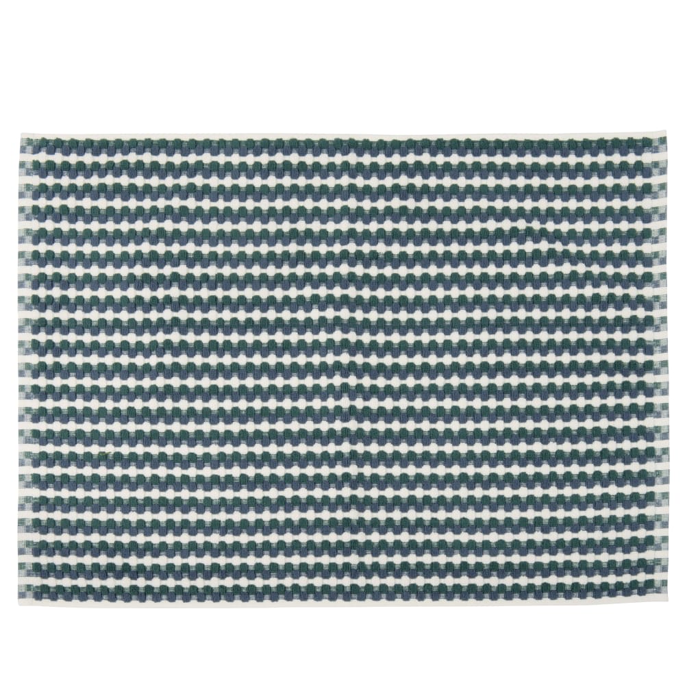 Tapis de bain en coton biologique à motifs à carreaux tricolores 50x70