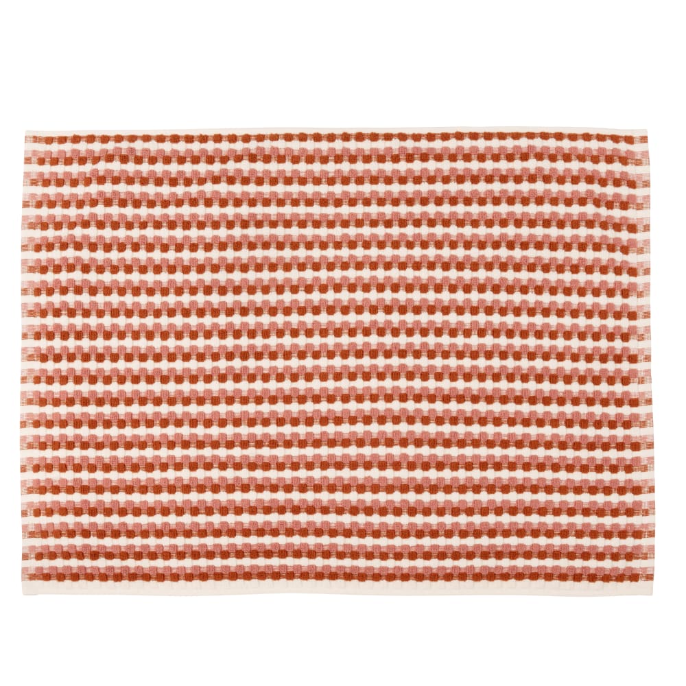 Tapis de bain en coton biologique motifs à carreaux tricolores 50x70