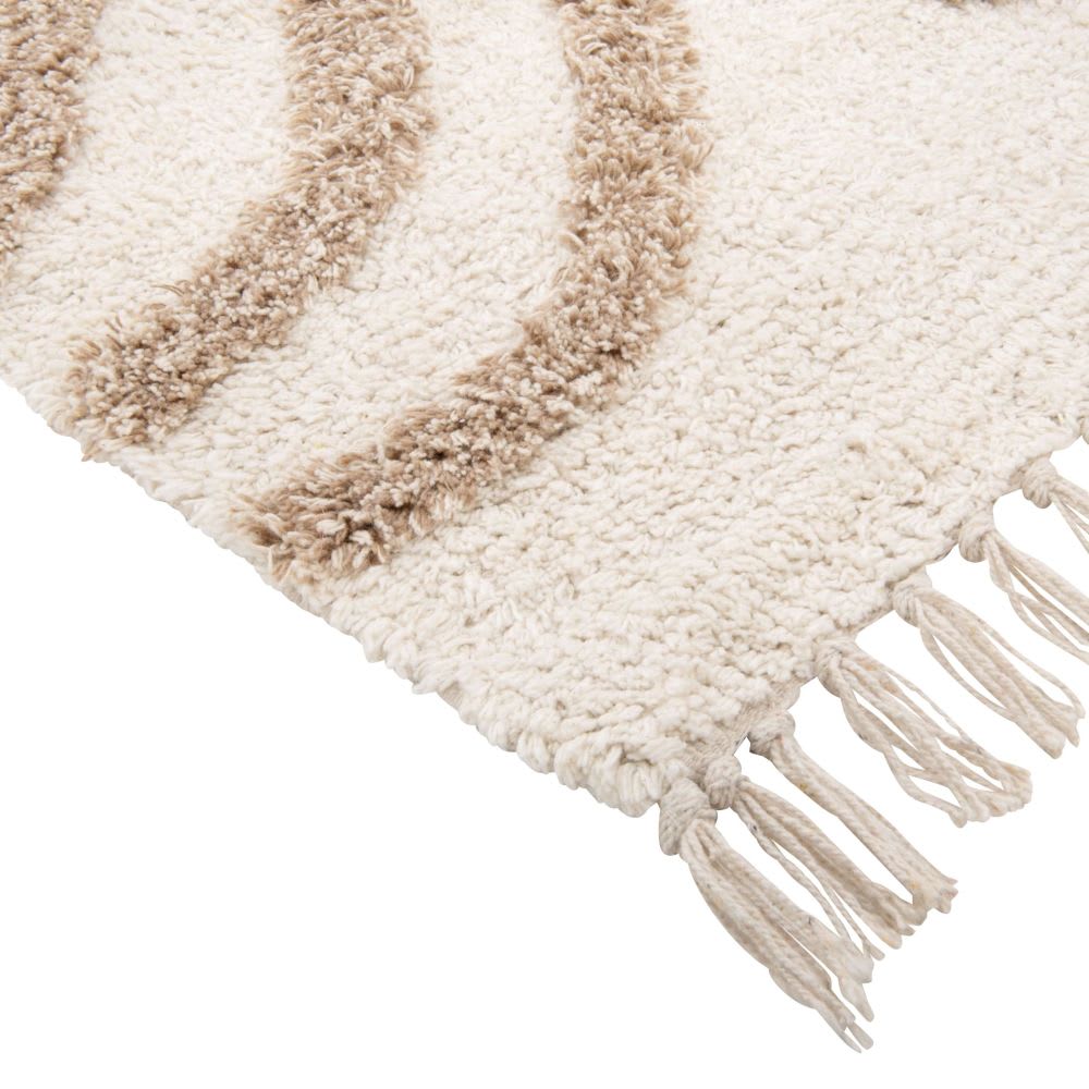 Tapis en coton écru et marron, 60x120 cm — vue 3
