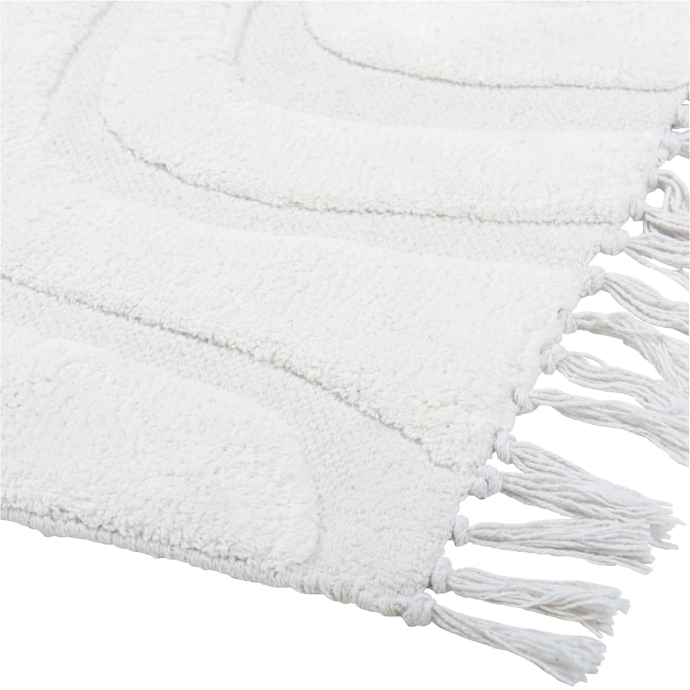 Tapis en coton recyclé blanc, 60x90 cm — vue 3