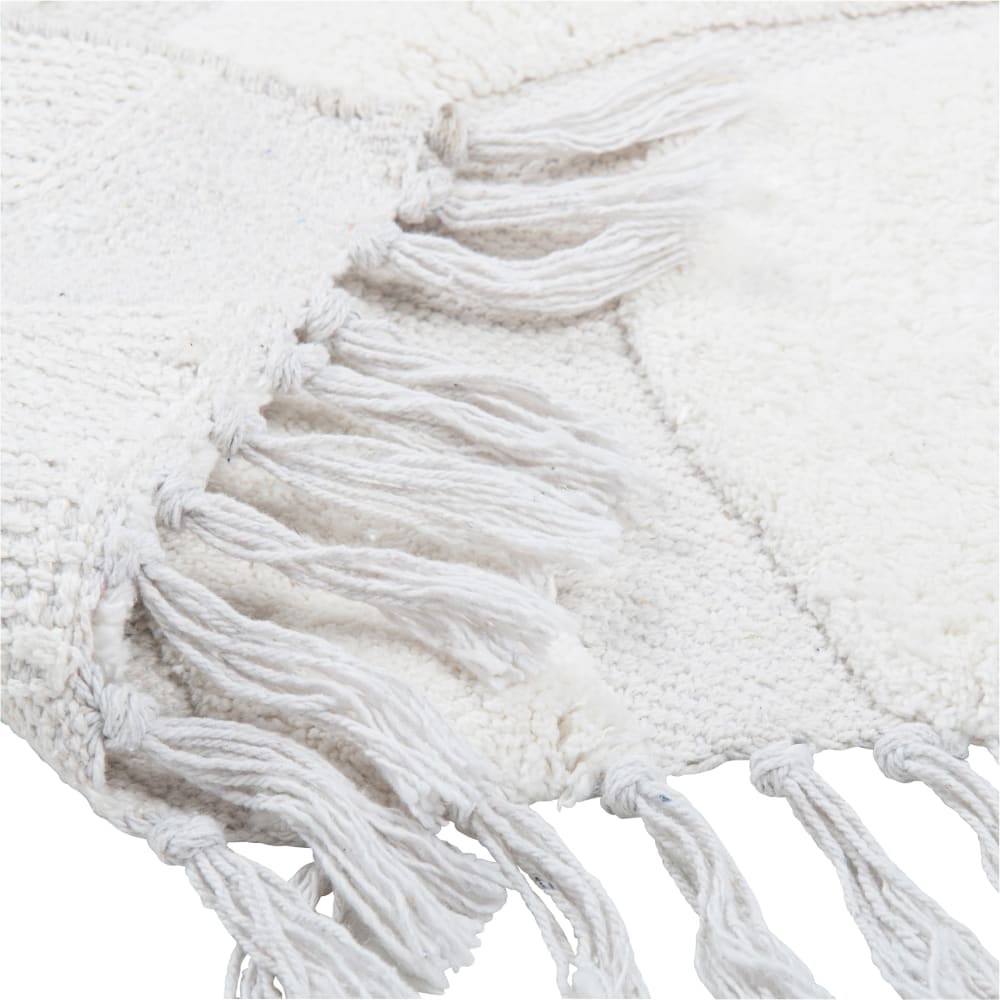 Tapis en coton recyclé blanc, 60x90 cm — vue 4