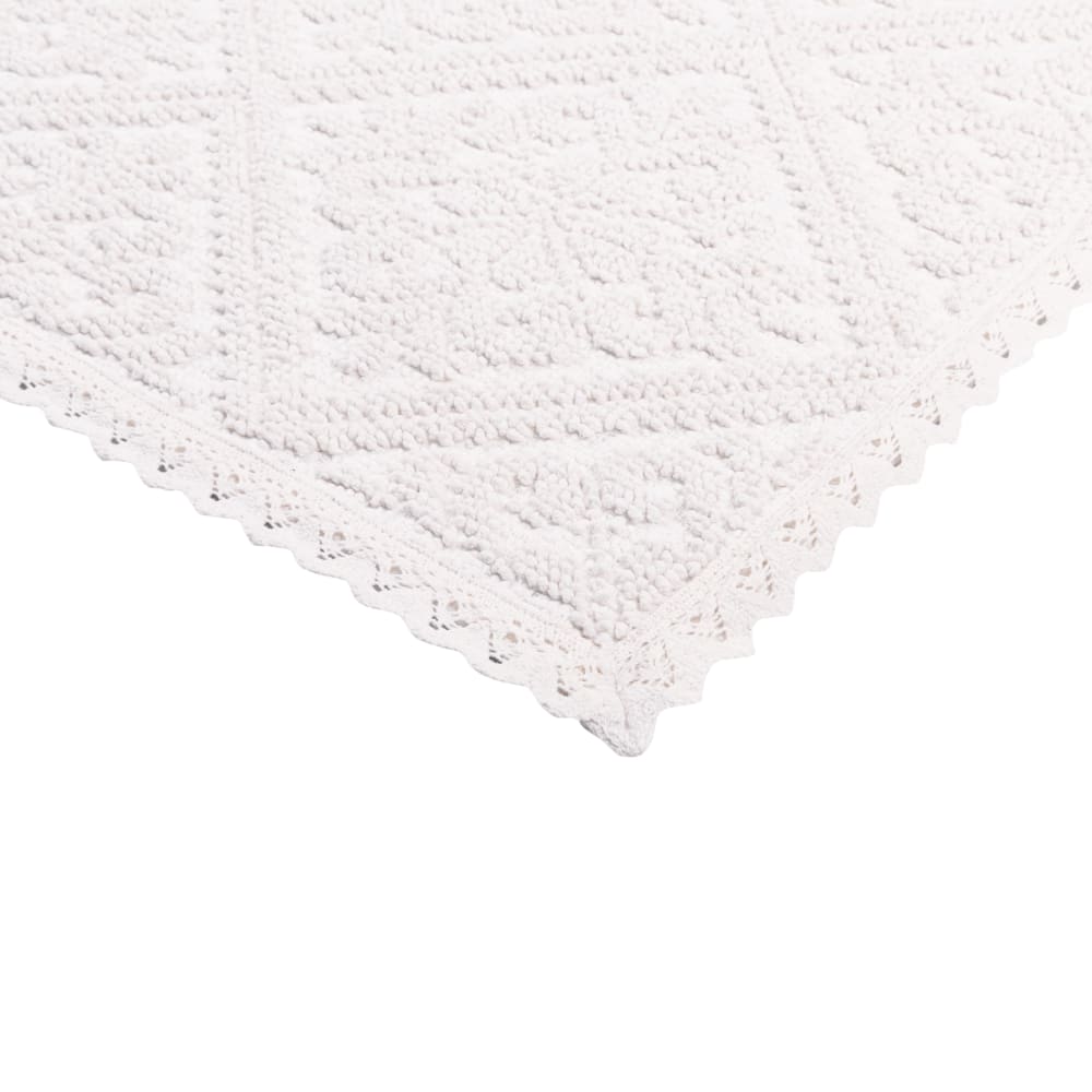 Tapis en coton recyclé noué blanc, 60x90 cm — vue 3