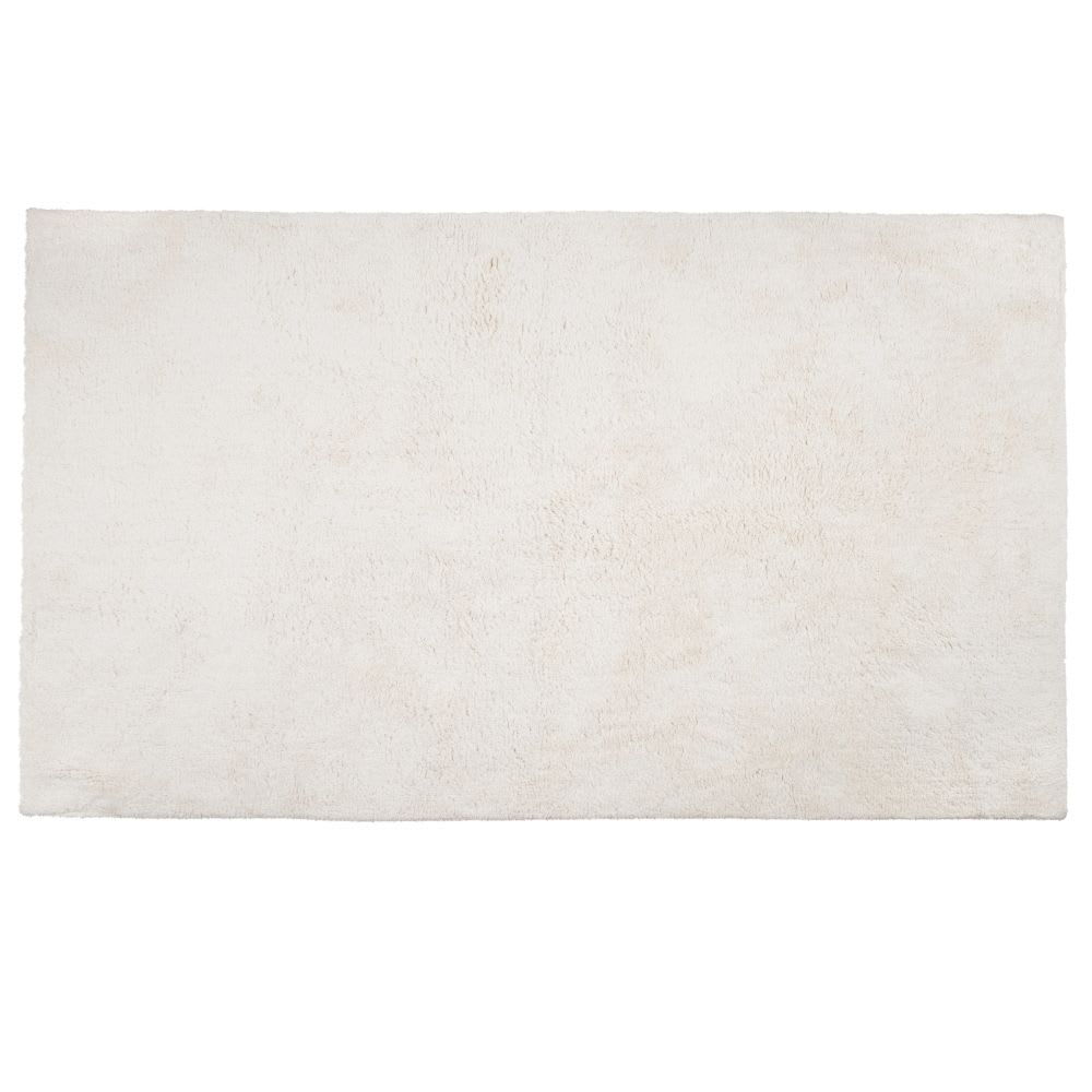 Tapis en coton recyclé tufté blanc, 90x150 cm