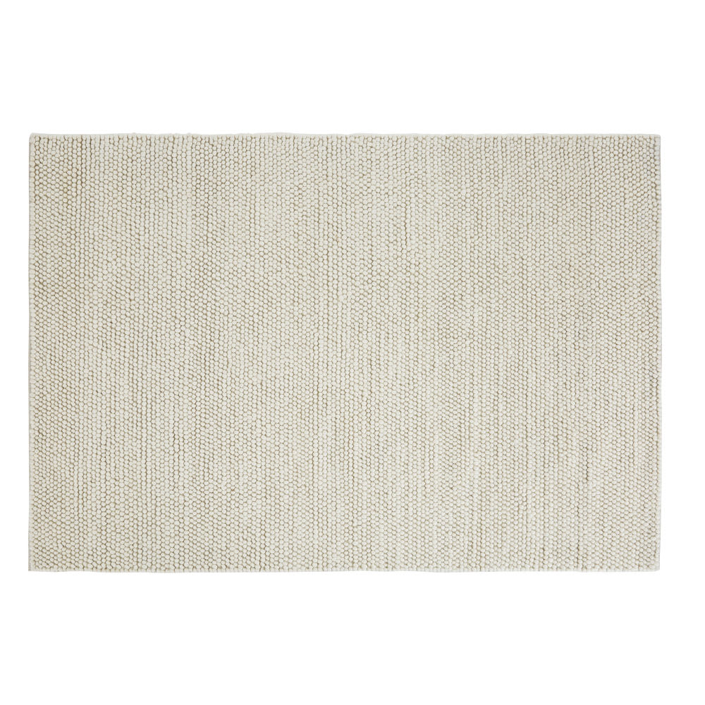 Tapis en laine et coton beige, 160x230 cm