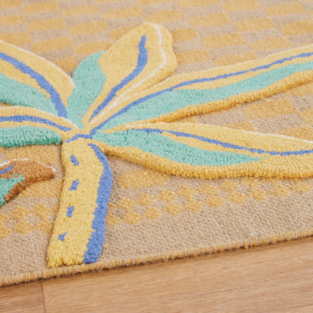 Tapis en laine et jute à motifs bouclette beige et vert 160x230 - Maisons du Monde