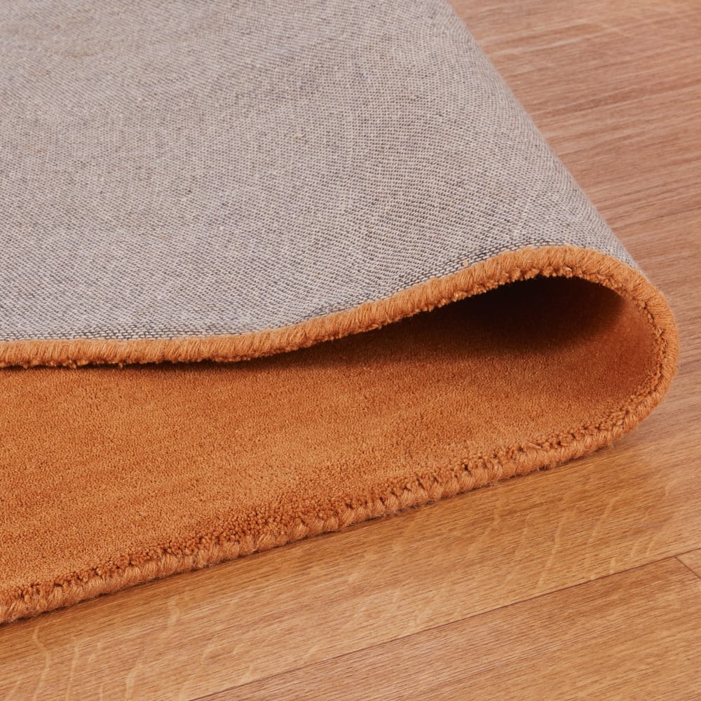 Tapis en laine tufté à motif contemporain ciselé orange 160x230 — vue 4