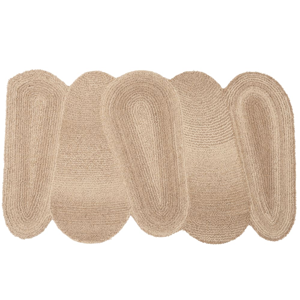 Tapis en laine tuftée beige, 90x150 cm