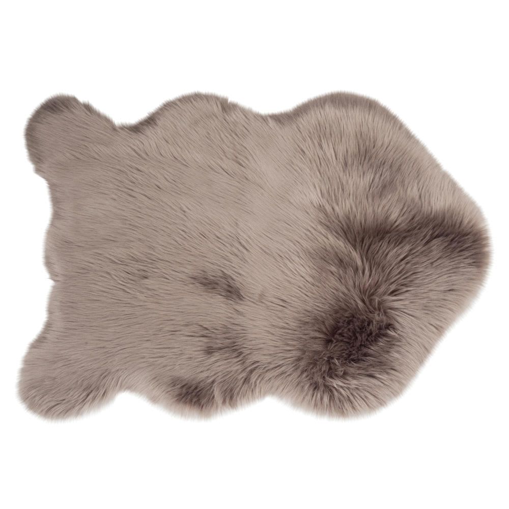 Tapis imitation fourrure grise 60x90