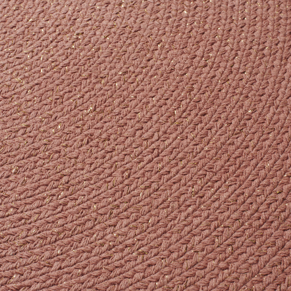 Tapis rond en coton recyclé tressé rose à pompons D100 (Maisons du Monde) - Image 1