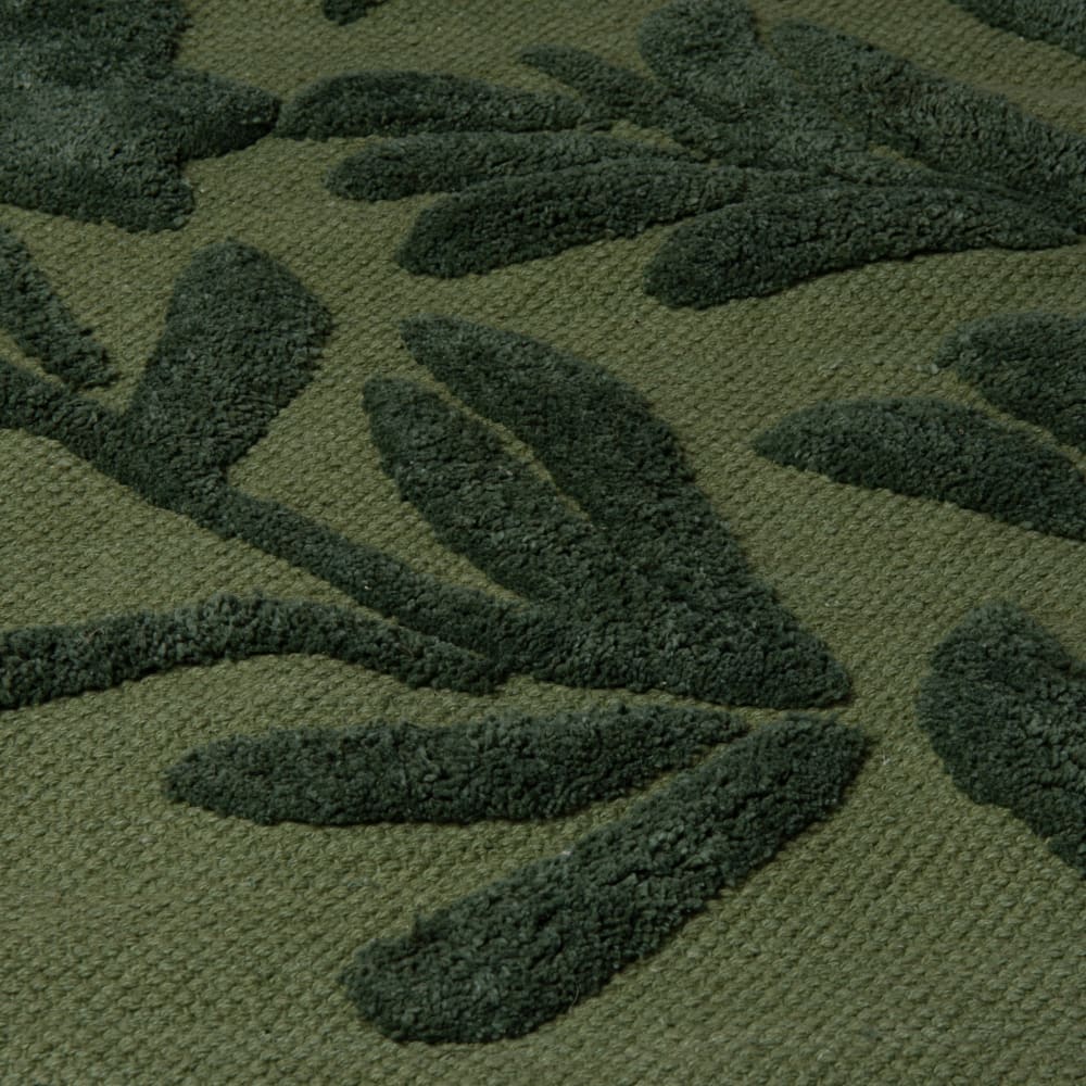 Tapis rond en coton vert tufté, Ø120 cm — vue 3