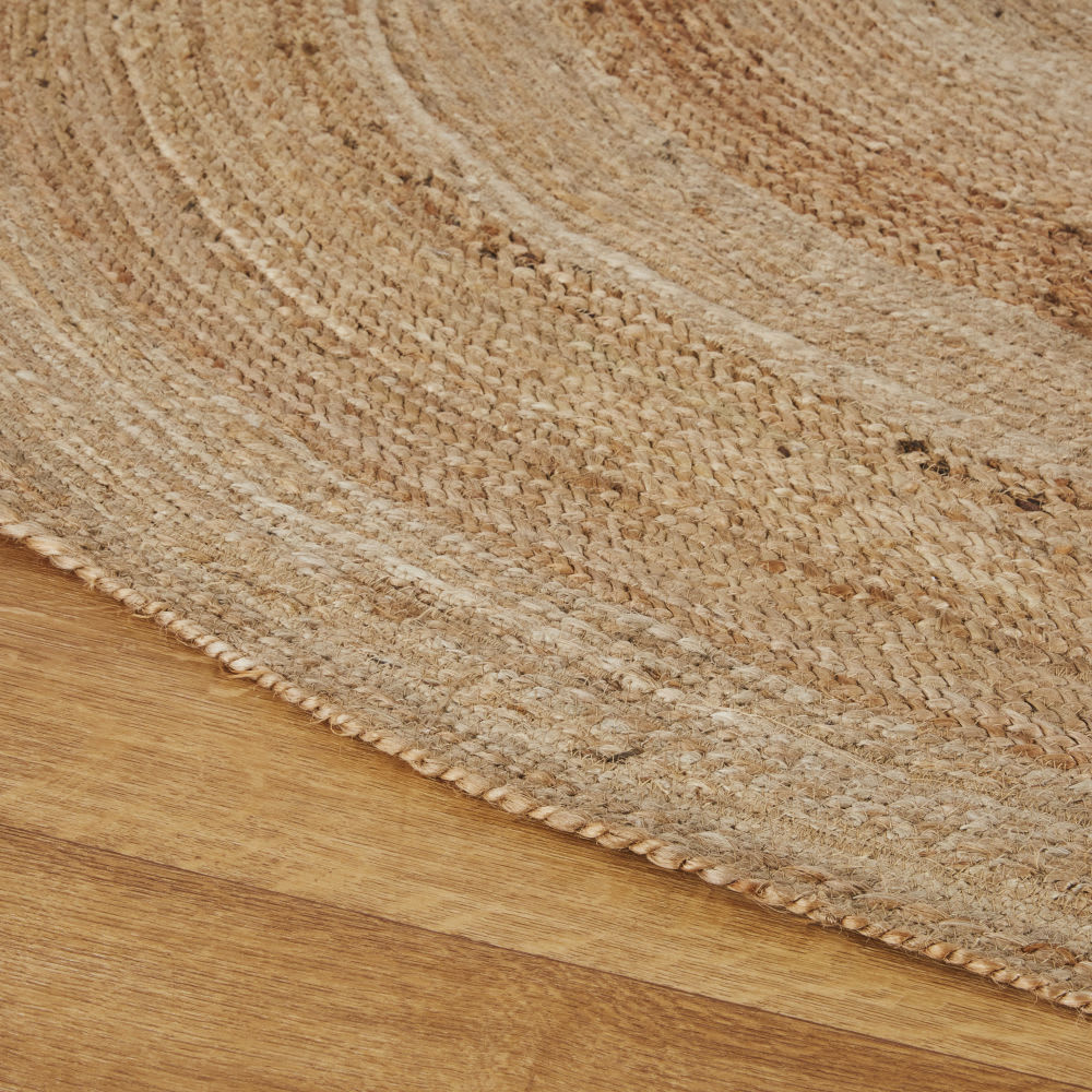 Tapis rond tressé en jute beige D200 - Maisons du Monde