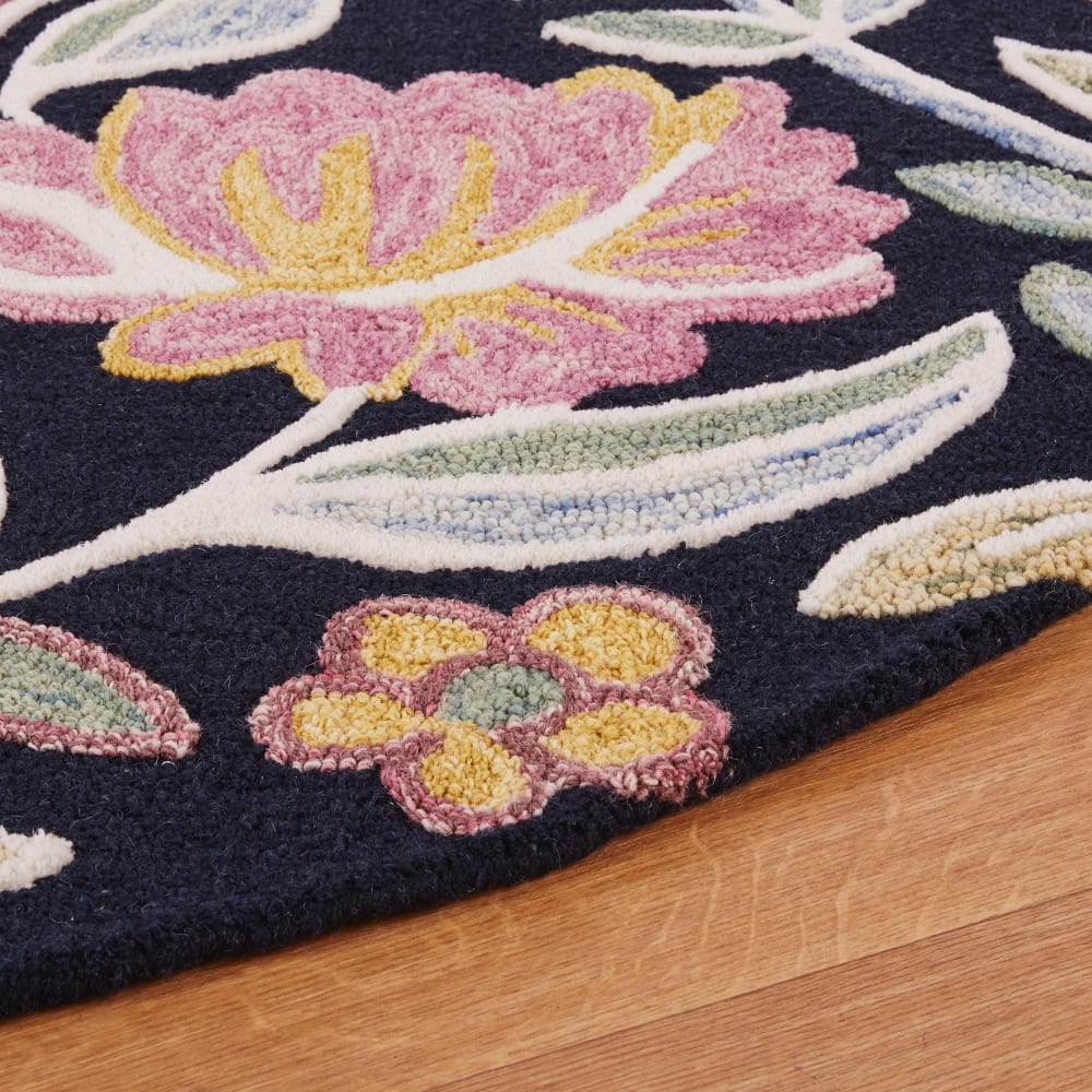 Tapis rond tufté motif floral multicolore D160 — vue 3
