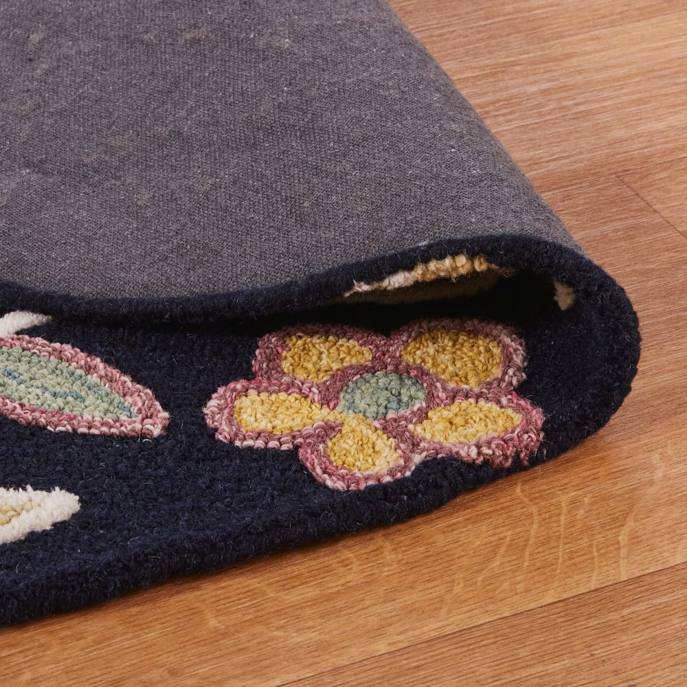 Tapis rond tufté motif floral multicolore D160 — vue 4