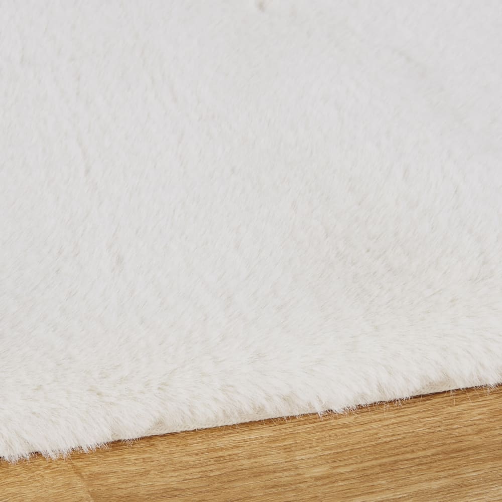 Tapis shaggy immitation fourrure blanche, 160x230 cm — vue 3