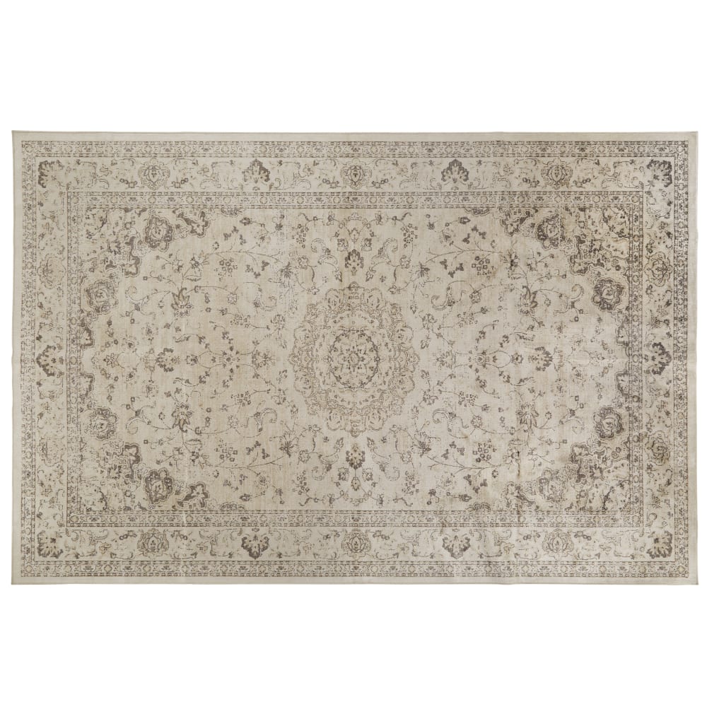 Tapis tissé jacquard beige et gris, 200x300 cm — vue 3