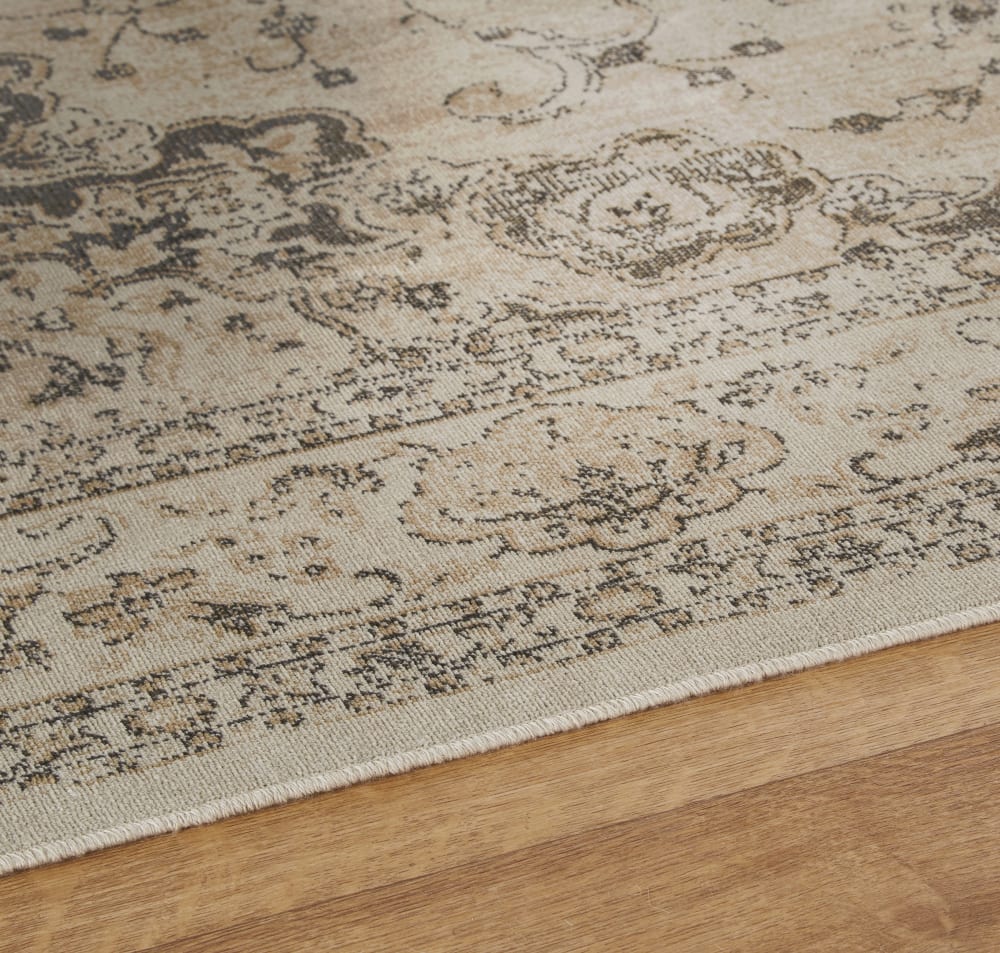 Tapis tissé jacquard beige et gris, 200x300 cm — vue 4
