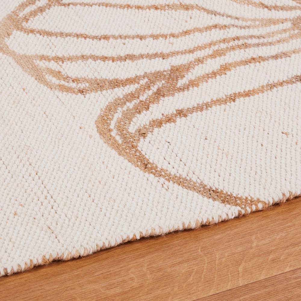Tapis tissé jacquard en jute et laine motif floral réversible 160x230 — vue 4