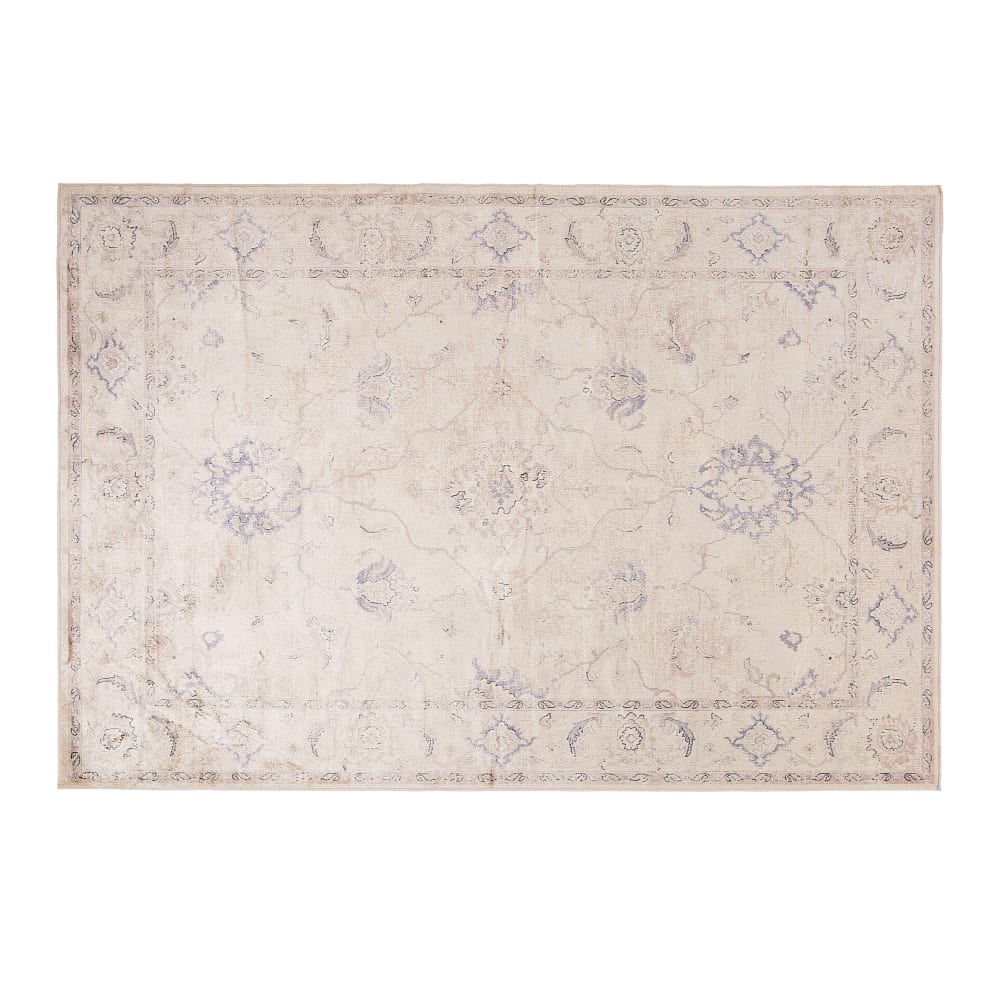 Tapis tissé jacquard gris et bleu, 160x230 cm