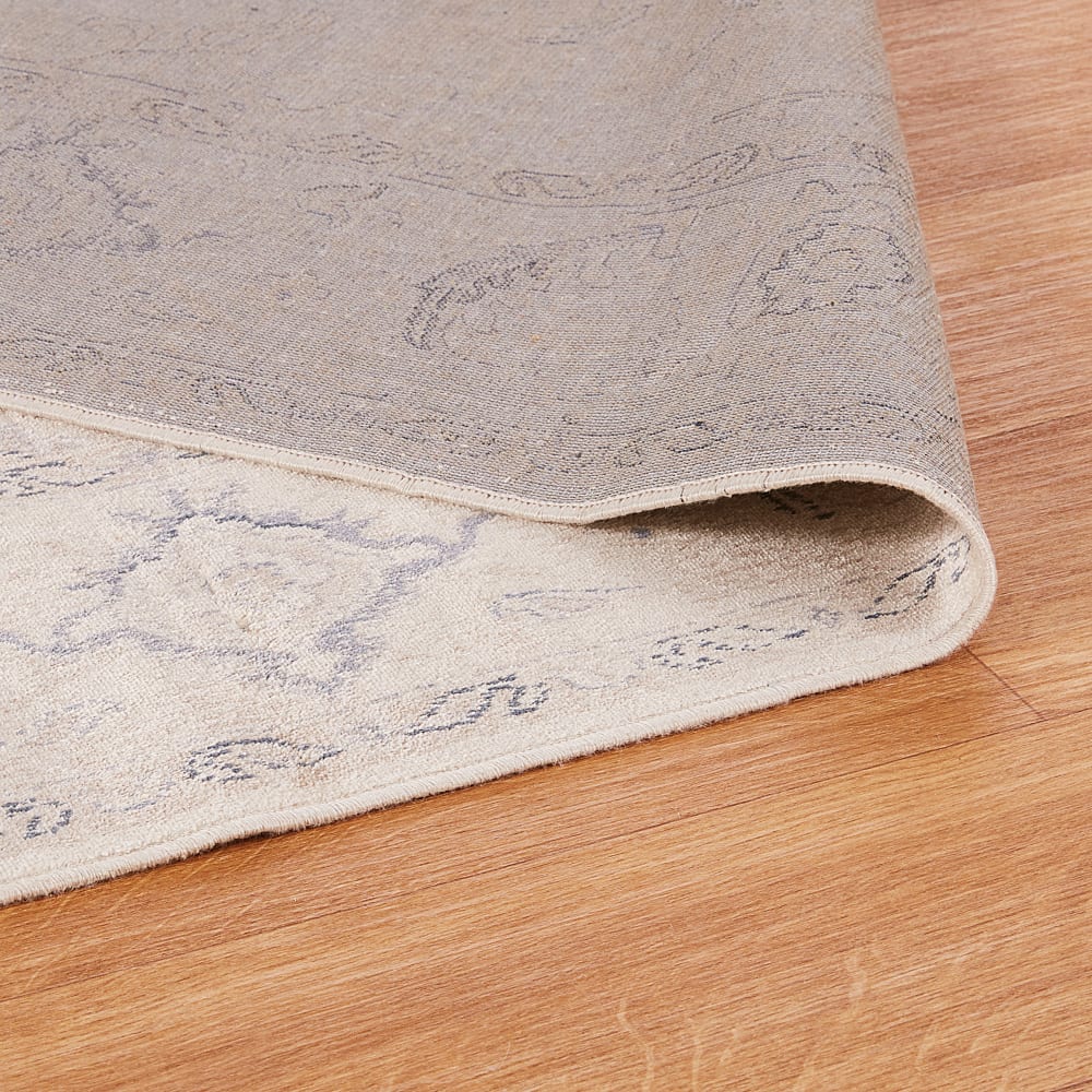 Tapis tissé jacquard gris et bleu, 160x230 cm — vue 4