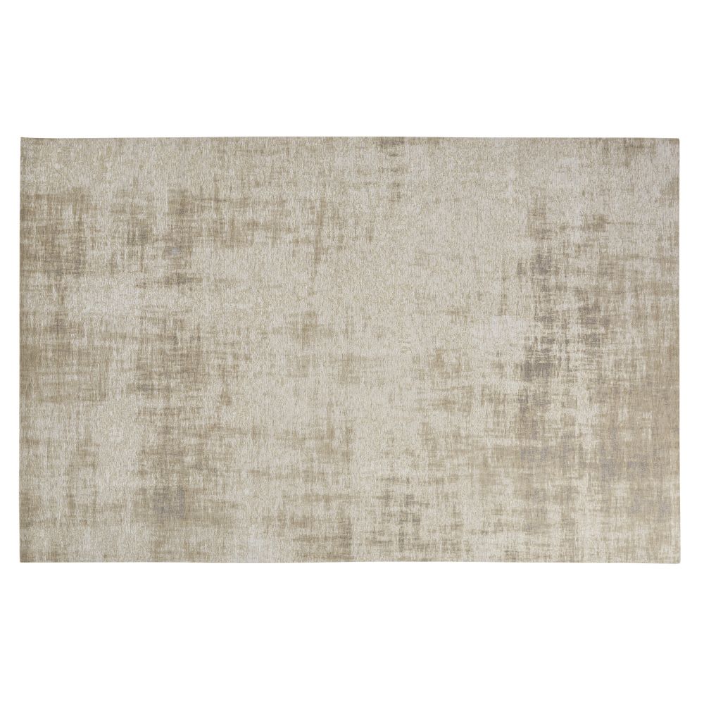 Tapis vintage tissé jacquard écru et beige 155x230
