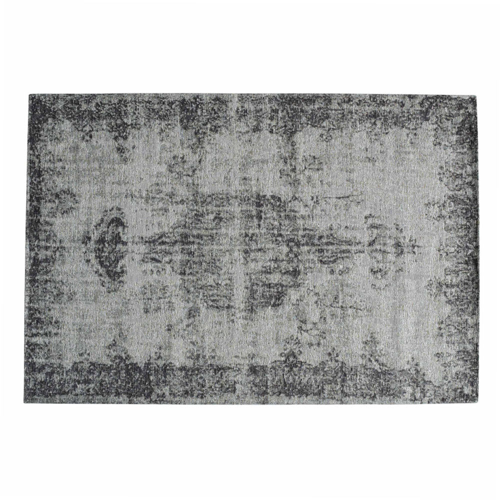 Tapis vintage tissé jacquard gris 155x230