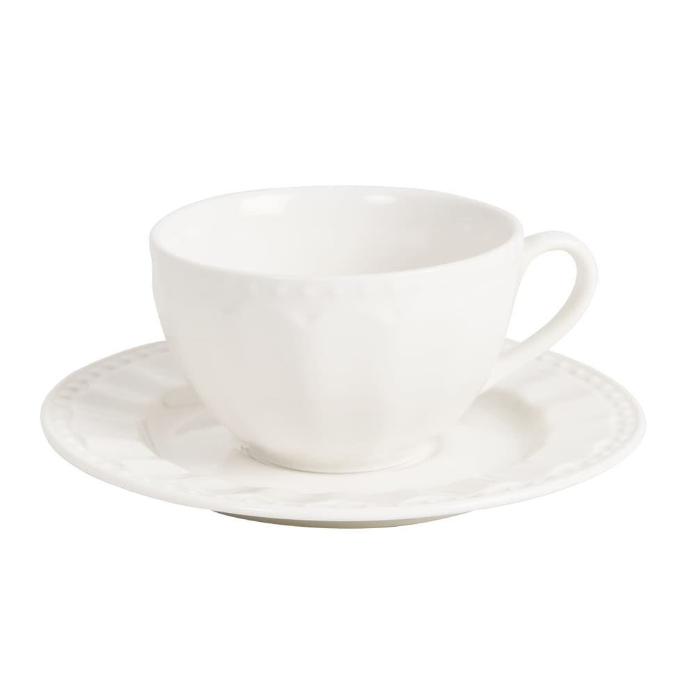 Tasse et soucoupe en porcelaine blanche Tasse et soucoupe en porcelaine blanche