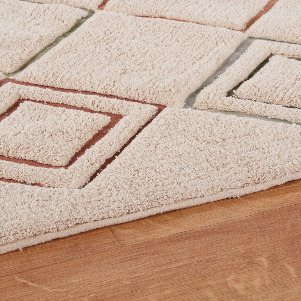 Teppich aus Baumwolle mit Berbermuster, ecru 160x230cm - Maisons