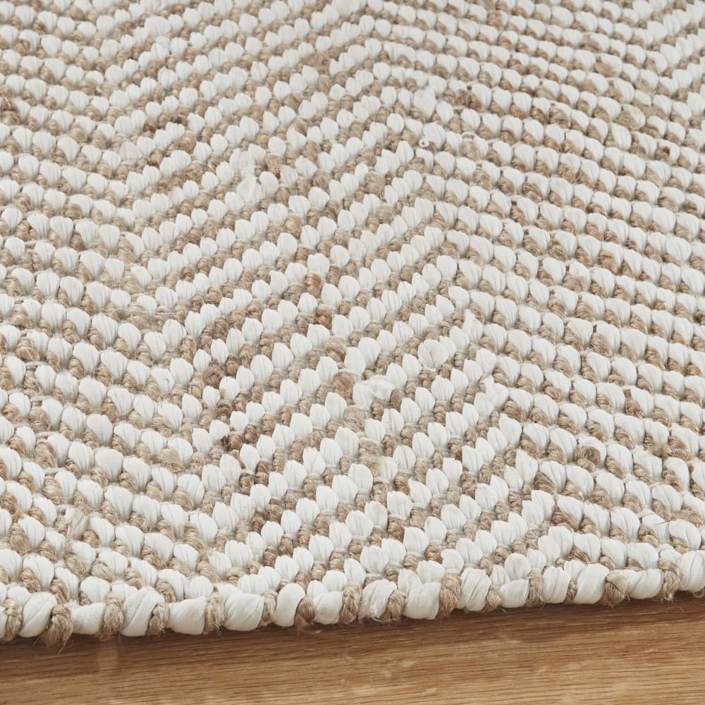 Teppich aus recycelter Baumwolle und Jute gewebt, 200x200cm -