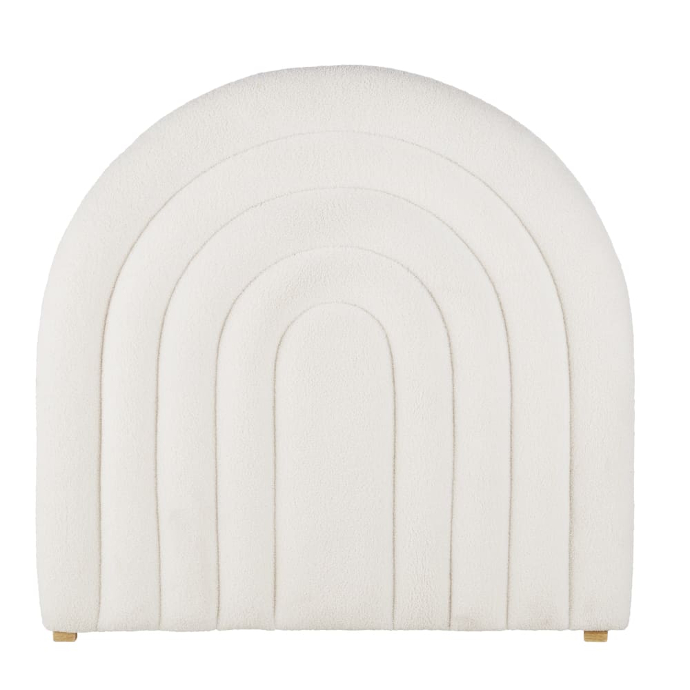Tête de lit 90 en tissu à bouclettes écrues