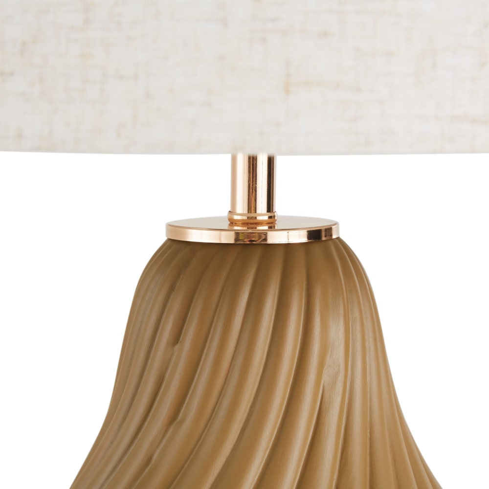 Tischlampe aus gestreifter Keramik, khakigrün - Maisons Du Monde