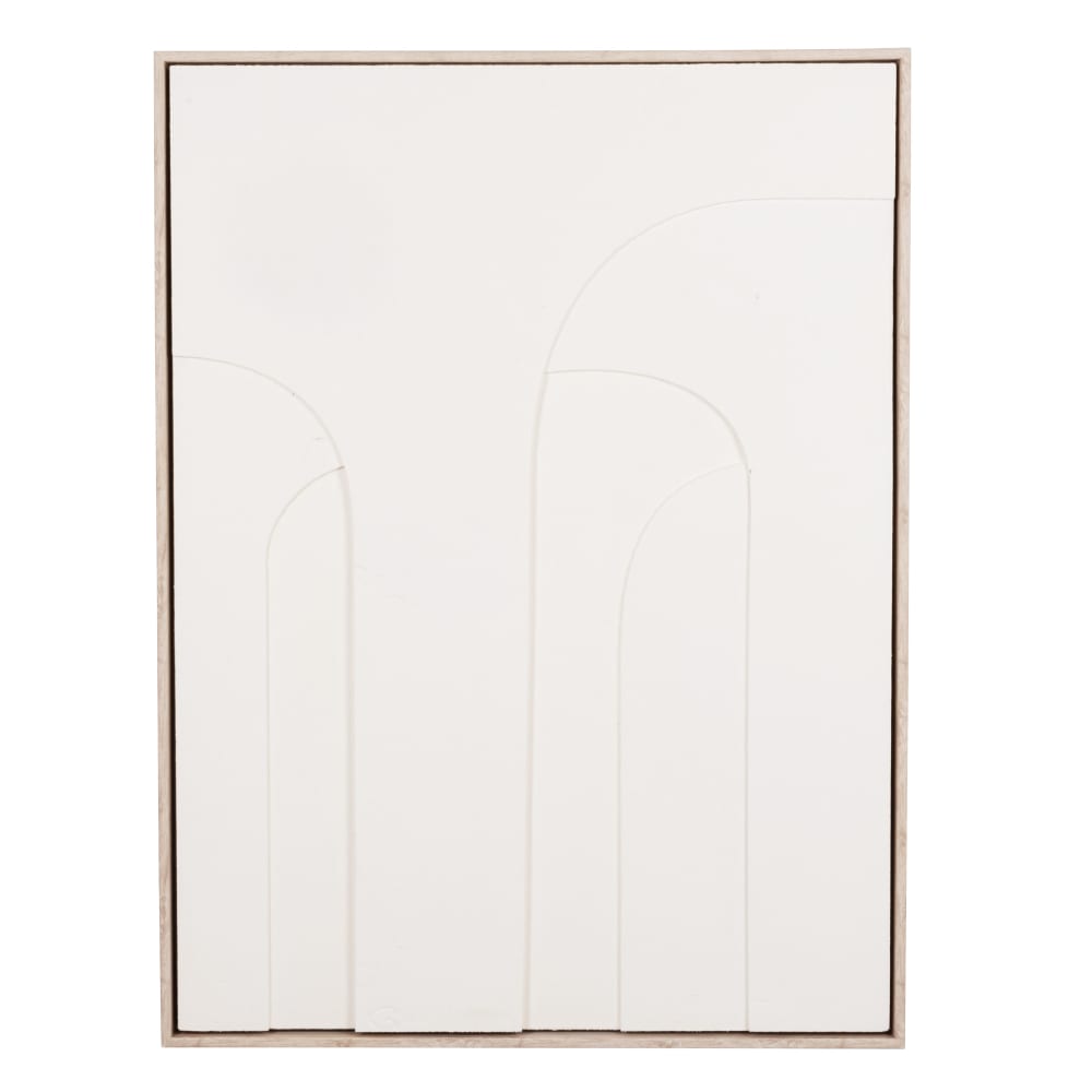 Toile abstraite à reliefs blancs, 60x80 cm — Beyit