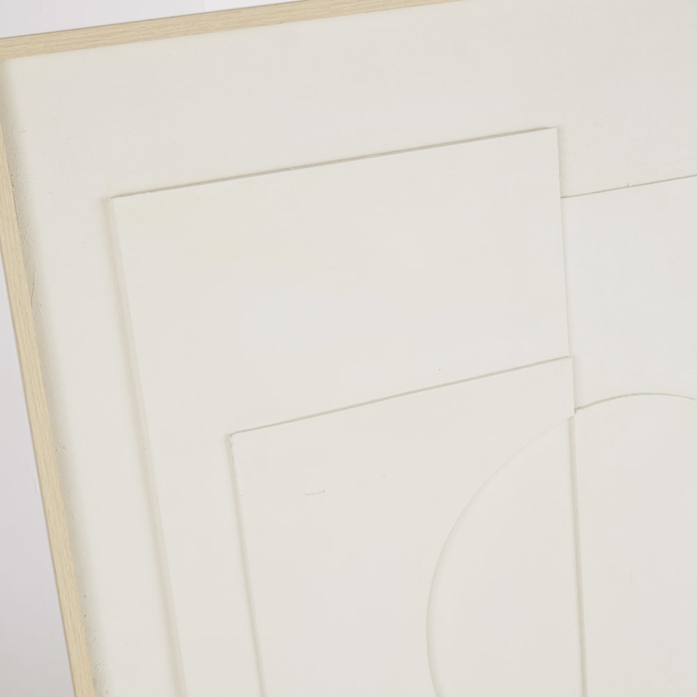 Toile peinte abstraite écrue, 80x110 cm