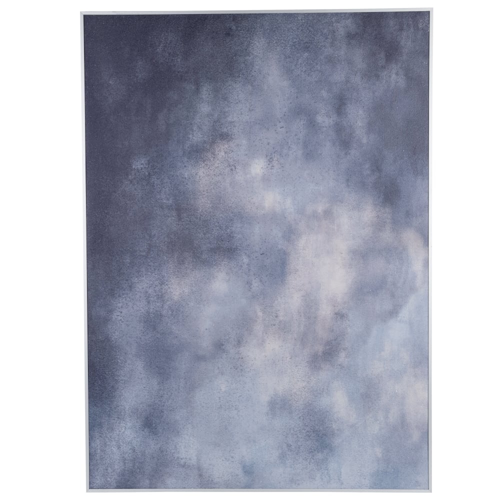 Toile texturée grise et cadre en aluminium brossé 65x91