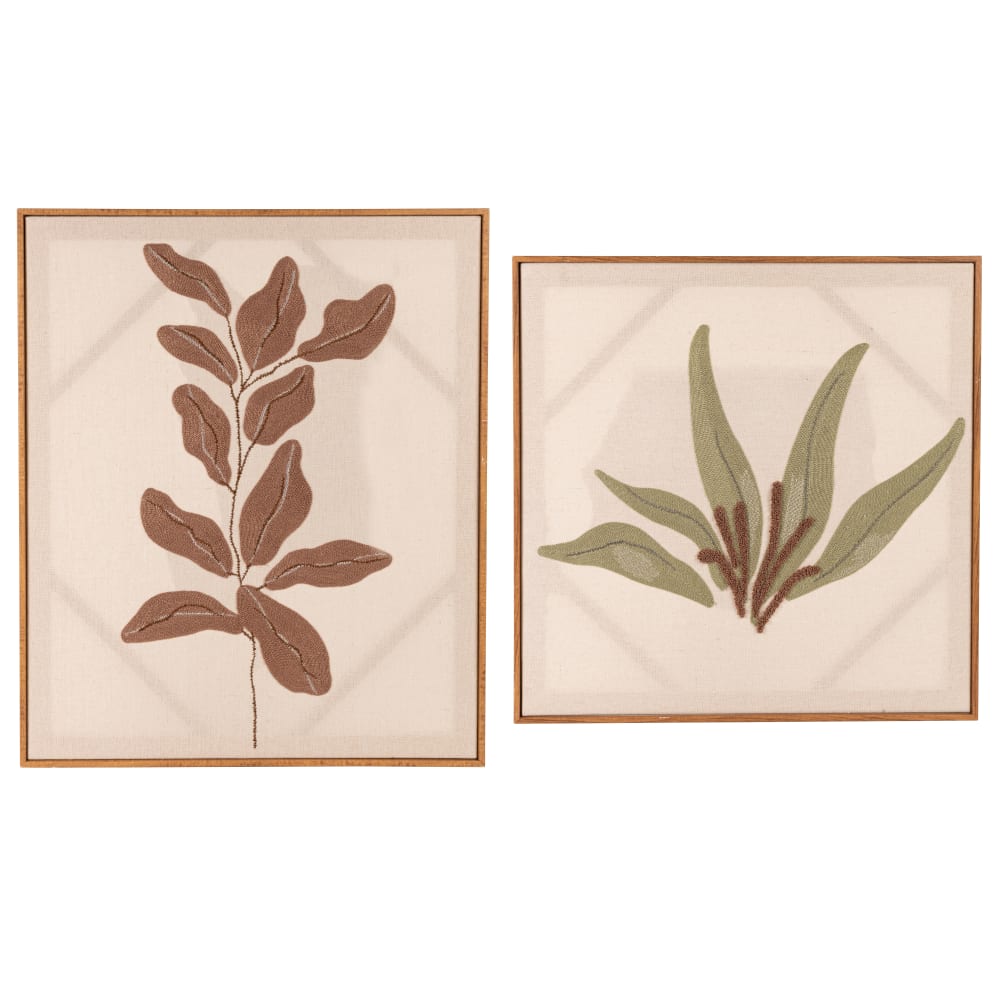 Toiles brodées rouge et verte (x2) — Beyit