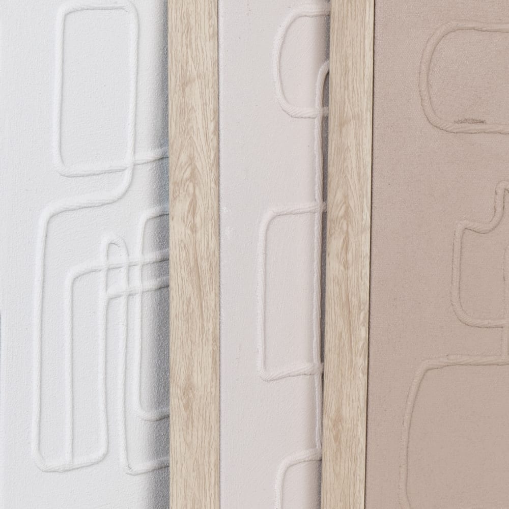Toiles en reliefs marron, beige et blanc (x3), 30x30 cm - Maisons du Monde