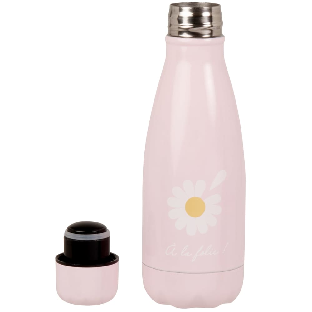 Trinkflasche aus Edelstahl, rosa und weiß 0,350L - Maisons Du