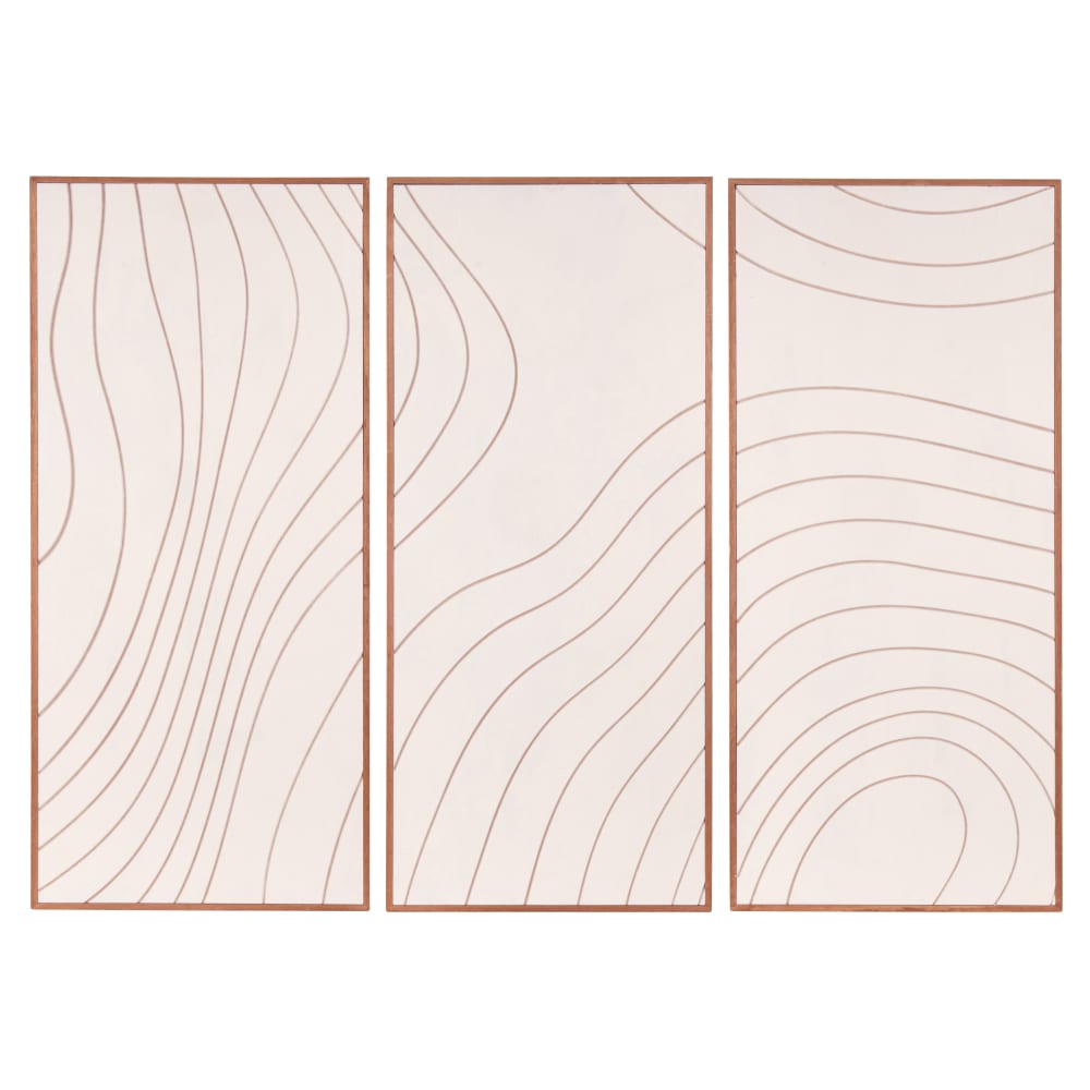 Triptyque gravé marron et beige 95x70 — Beyit