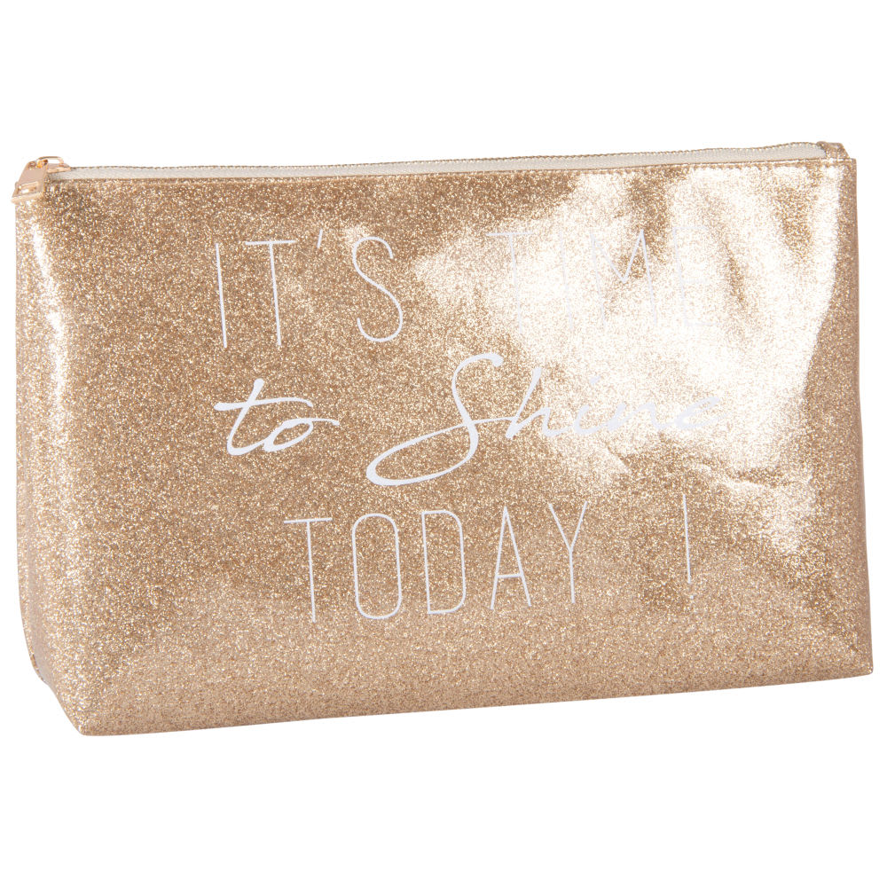 Trousse à paillettes dorées imprimé blanc - Maisons du Monde