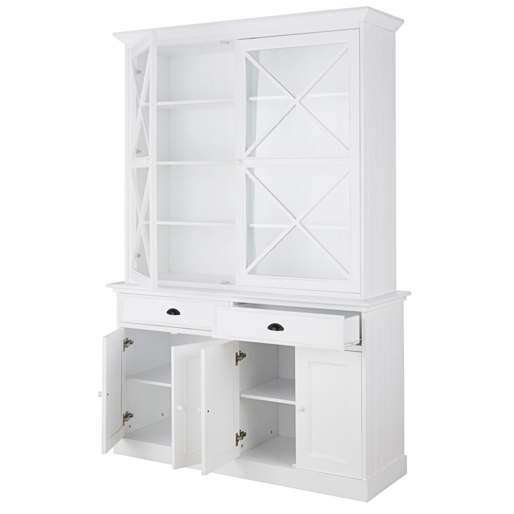 Vaisselier 6 portes 2 tiroirs blanc L127