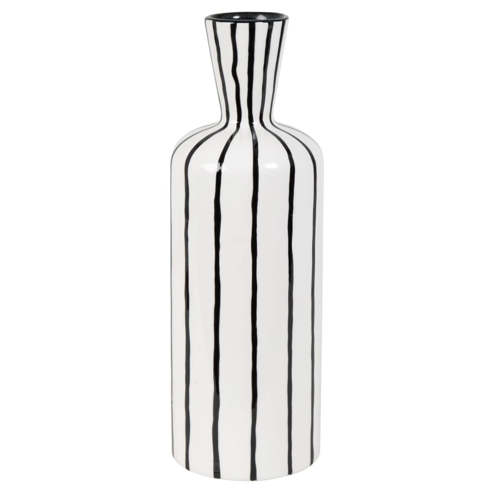 Vase en dolomite blanche à stries noires H34
